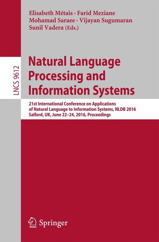 Springer Nature Proceedings Computer Science - Natural Langu ... - cover