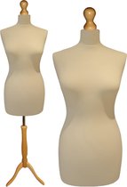 Beige paspop met licht bruine sparkling driepoot 32/34