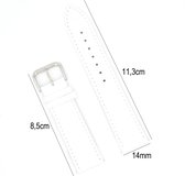 Horlogebandje Leer 14mm - Croco Band + Push Pin - leer Horlogeband Wit - Sarzor