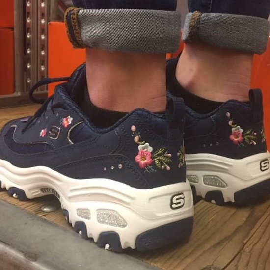 Frons Enzovoorts Gewoon doen Skechers D'Lites - Bright Blossoms blauw sneakers dames | bol.com