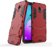 Armor Kickstand Back Cover - Samsung Galaxy J6 (2018) Hoesje - Rood