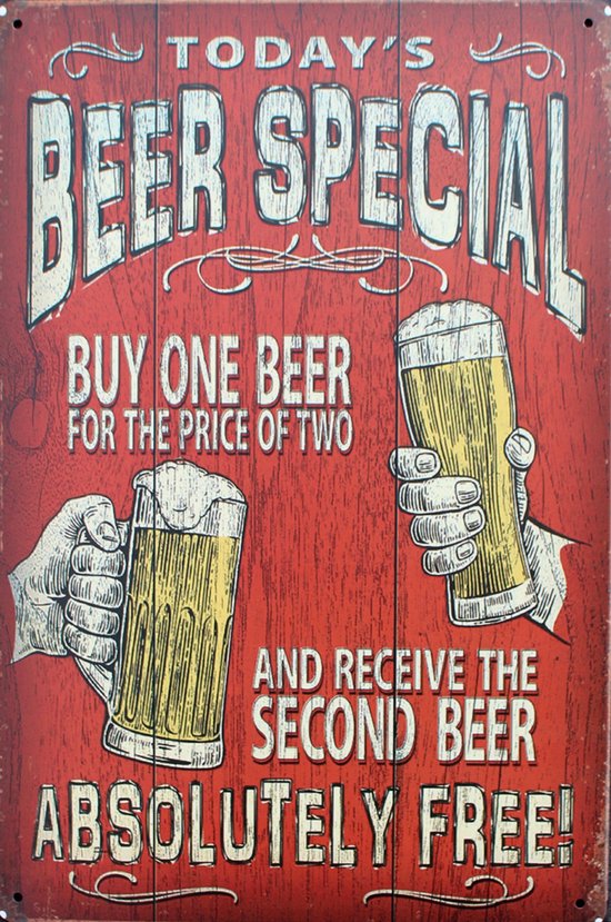Metalen Tekstbord Beer Special