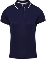 2 x Women's contrast Coolchecker® polo, Kleur Navy/ White, Maat M  (2-stuks)