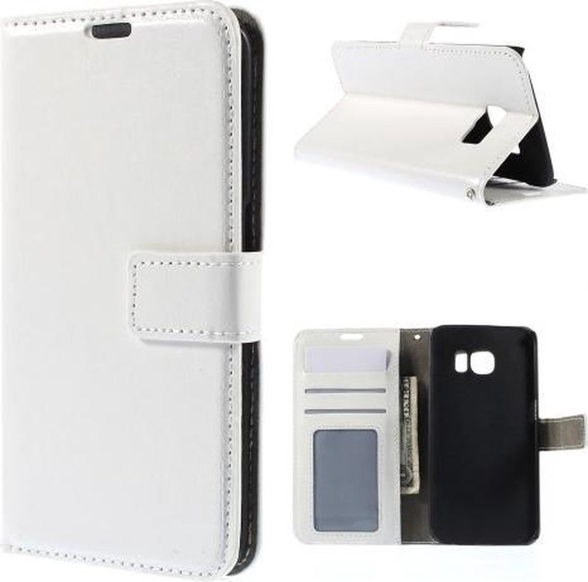 Cyclone wallet hoesje Geschikt voor: Samsung Galaxy S6 wit
