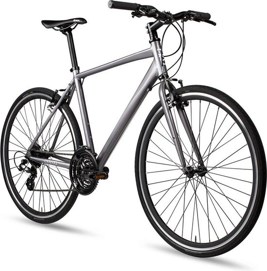 Hybride fiets 6KU zilver 53cm | bol.com
