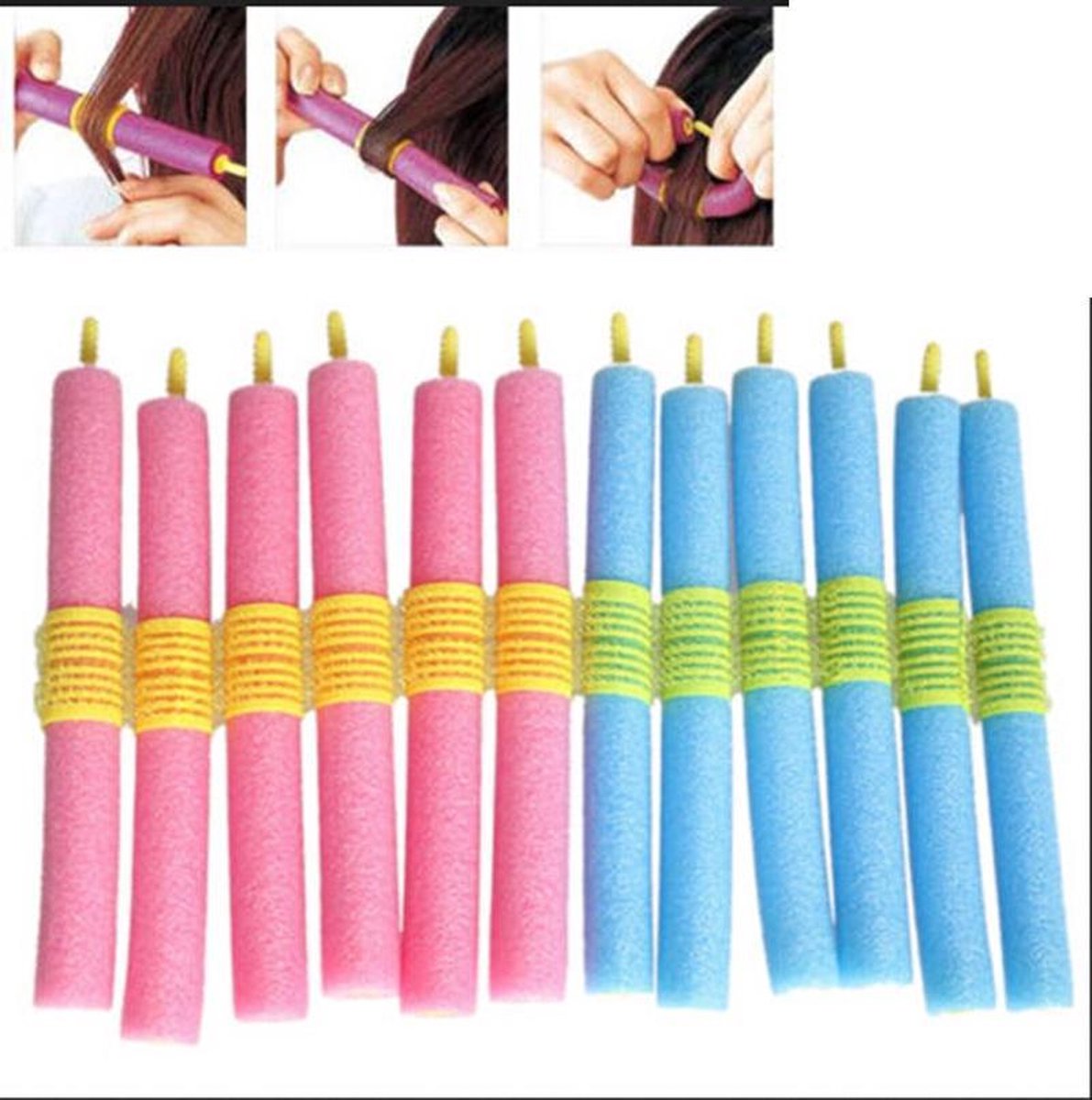 mesh galop Meter Soft Foam Hair Curler Haarkrulset - Haarrollers / Haarkrullers / Krulspelden  Set | bol.com