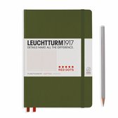 Leuchtturm1917 Notitieboek Medium (A5) - Rode puntjes - Army