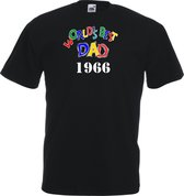 Mijncadeautje - Unisex T-shirt - World´s Best Dad - met geboortejaar - zwart -  - maat 3XL