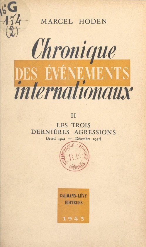 Chronique des événements internationaux (2) - cover
