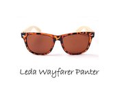 Zonnebril met houten pootjes - Leda Wayfarer - Panter