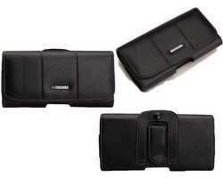 Riem holster leer case cover hoesje voor iPhone 4 / 4S / 5 / 5S / SE / 5C / S4 mini / Z5 mini zwart