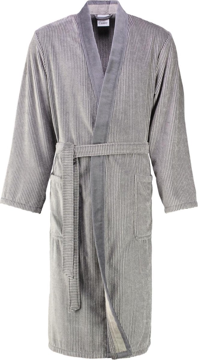 Cawo Heren Badjas 5840 Velours Kimono - Stein 50