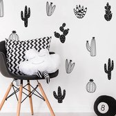 Muursticker met cactussen,  pompoenen en gewassen – Cactus muursticker – Scandinavische decoratie – Scandinavisch design – Afmeting L42 x B37 cm