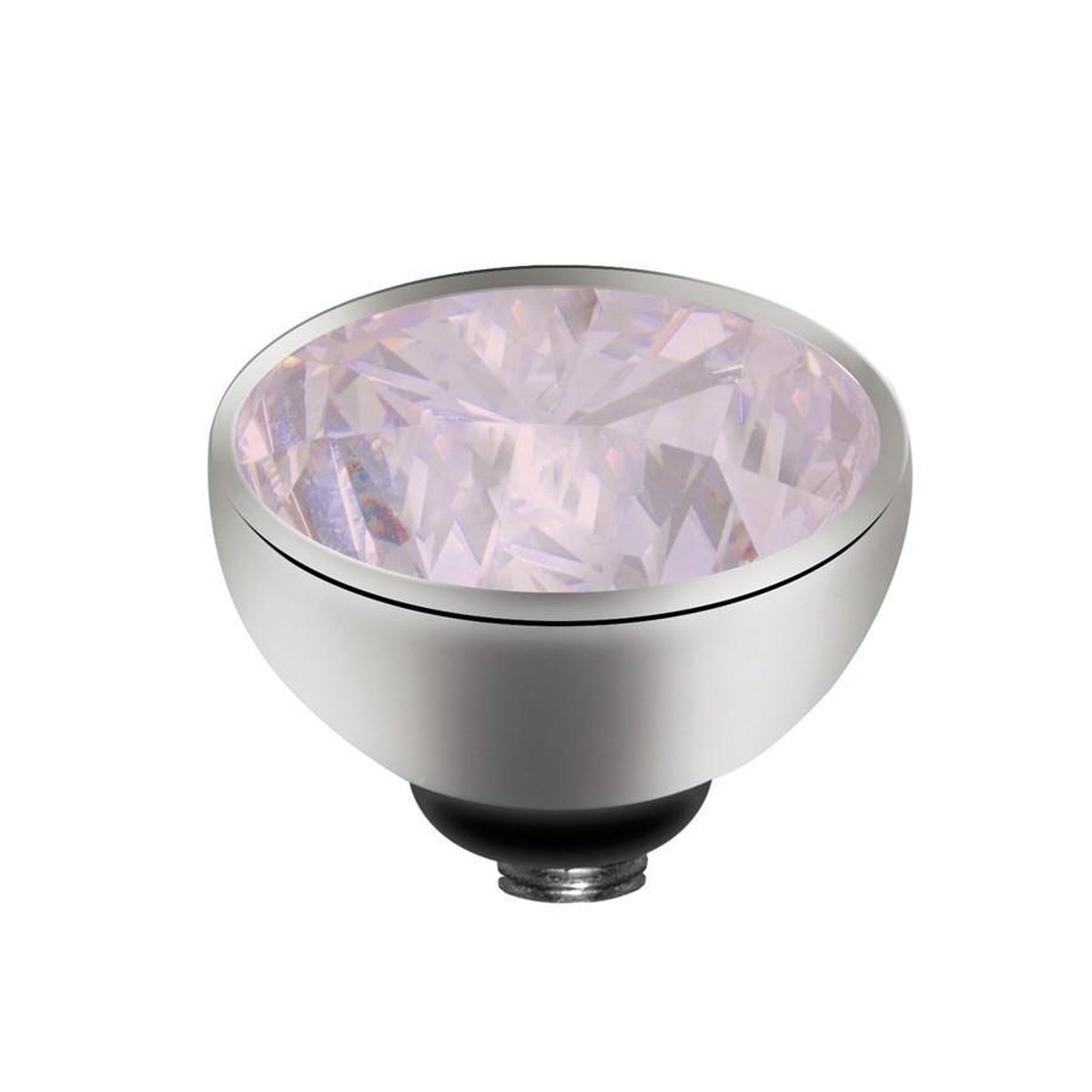 MelanO Twisted Zirkonia Setting Silver/Milk Pink 6mm M01SR-5011-06MM-SS-MPINK