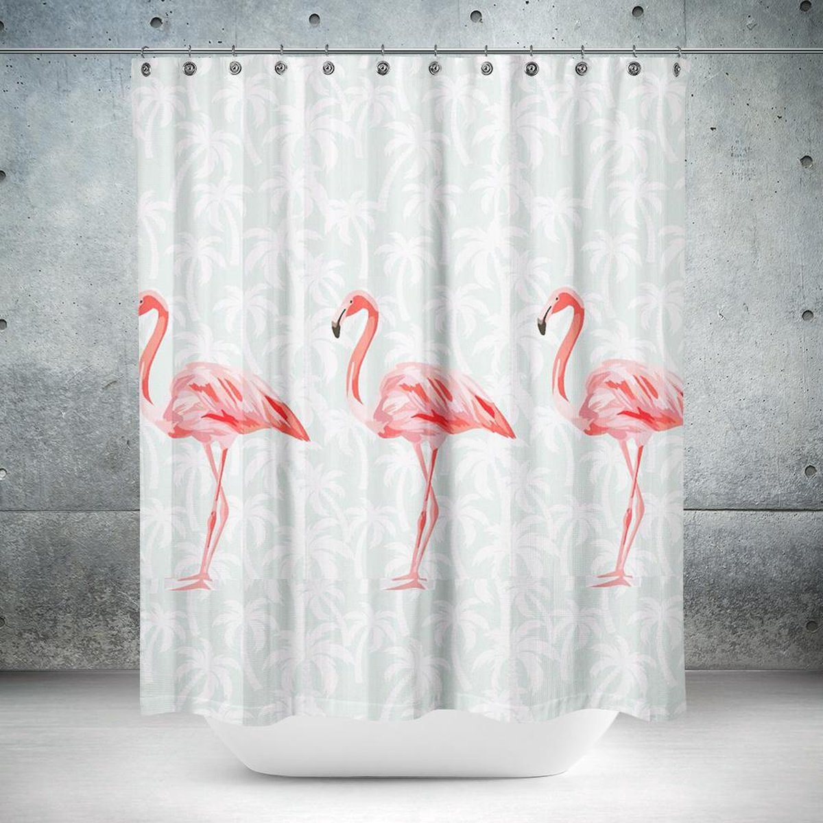 Roomture - douchegordijn - Flamingo - 240 x 200 - extra breed