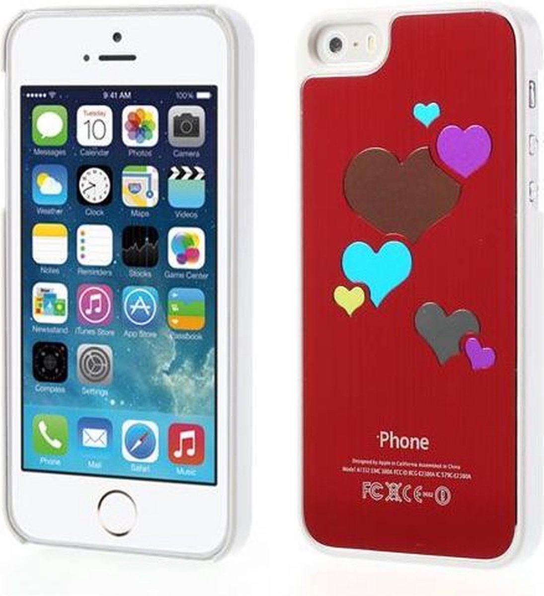 Hardcase hartjes iphone 5 rood