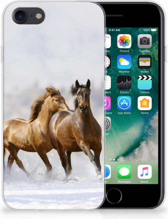 Back cover Hoesje iPhone SE (2020/2022) en iPhone 8 | 7 Paarden | bol.com
