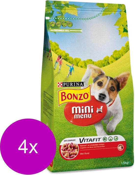 Bonzo Vitafit Mini Menu Rund - Hondenvoer - 4 x 1.5 kg