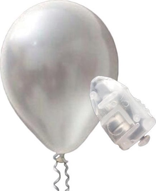 5 stuks ledverlichte Witte parelmoer metallic ballonnen 30 cm met losse LED-lampjes
