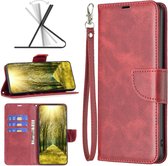 Motorola Moto G54 Hoesje - MobyDefend Wallet Book Case Met Koord - Rood - GSM Hoesje - Telefoonhoesje Geschikt Voor Motorola Moto G54