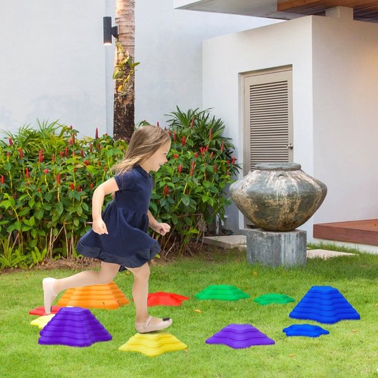 Balansstenen - Balansspel - Stapstenen speelgoed - Stapelstenen - Rivierstenen - Buitenspeelgoed - 11 stuks van HyperMotion — afbeelding 4