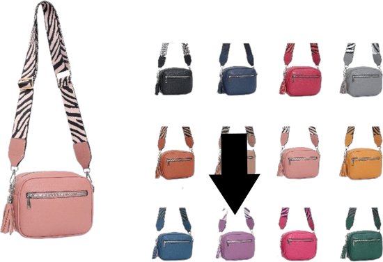 Dudlin - crossbody- handtas - fashionable riem - paars