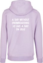 Wintersport hoodie lila S - Snowboarding - soBAD. | Foute apres ski outfit | kleding | verkleedkleren | wintersporttruien | wintersport dames en heren | Snowboarding