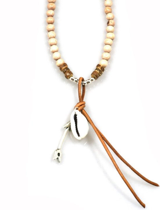 chaîne de perles en bois avec flèche