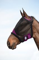 RelaxPets - Weatherbeeta - Vliegenmasker - Met Oren & Neus - 60% UV Bescherming - Zwart/Paars - Pony