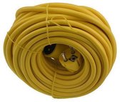 Rallonge Exin - Avec broche de terre - Cordon de 20 mètres - Câble vinyle 3 x 1,5 mm2 - Jaune