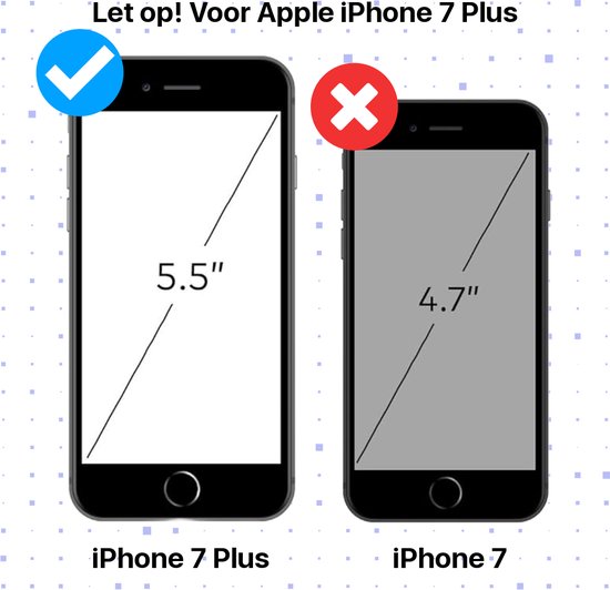 Protecteur d'écran iPhone 7 Plus - 2 pièces - Glas trempé 9H - Entièrement couvert - Anti-graisse - Verre de protection - Qualité militaire - Protecteur d'écran iPhone 7 Plus - Zwart
