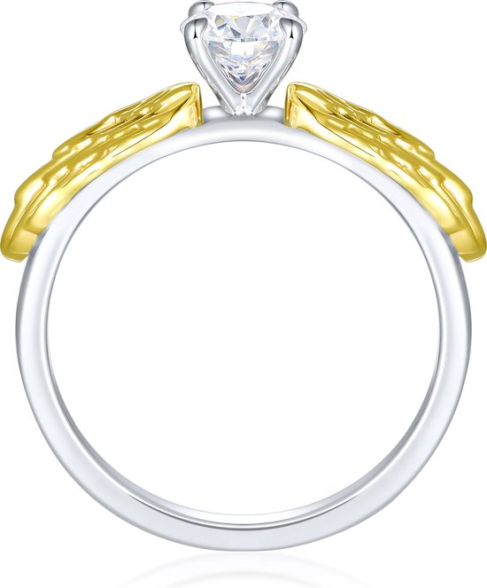 Feathra - 14k Geelgouden Harry Potter Gouden Snaai Moissanite Ring met Gevleugelde Accenten - 3 karaat