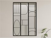 Glazen binnenraam van gepoederlakt aluminium in art-decostijl – 90 x 130 cm – Zwart – COUBARTA L 90 cm x H 130 cm x D 3.5 cm