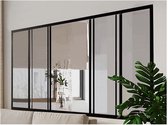 Fenêtre coulissante en aluminium thermolaqué noir 180 x 105 cm - RAVENA L 180 cm x H 105 cm x P 3,5 cm