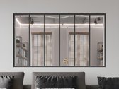 Fenêtre intérieure en Verres BAYVIEW en aluminium avec revêtement en poudre noir - 180 x 105 cm