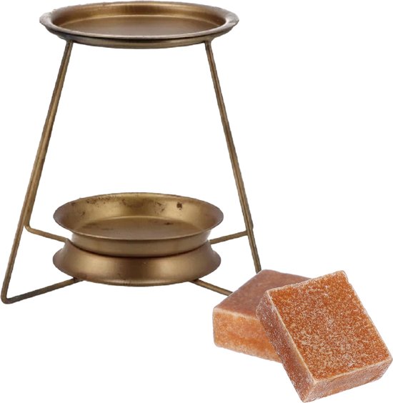 Amberblokjes/geurblokjes cadeauset - amber geur - inclusief geurbrander