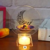New Eid al-Fitr elderly with base light plate Ramadan Mubarak festival home decorative lights LED electronic candle
