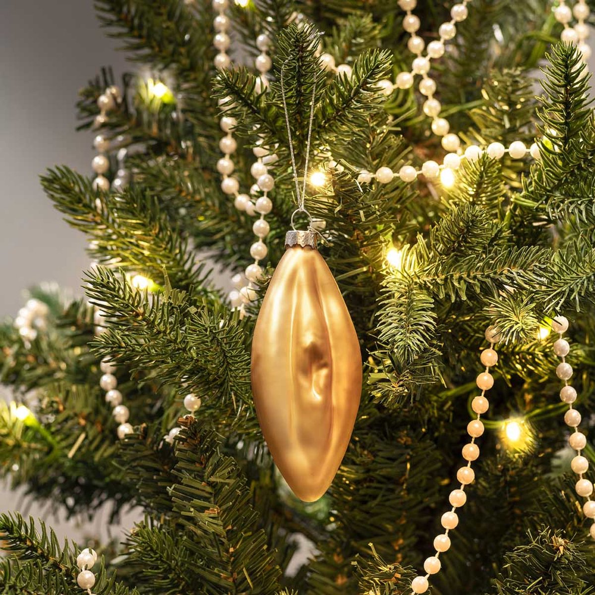 Santly gouden kerstornament set - Kerstballen - Kerstversiering - Kerstboom versiering - Kersthanger - Vagina - Ballen - Piemel piek - Glas – foto 2