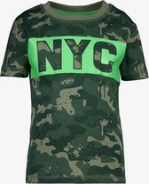 Unsigned jongens T-shirt groen met camouflageprint - Maat 92