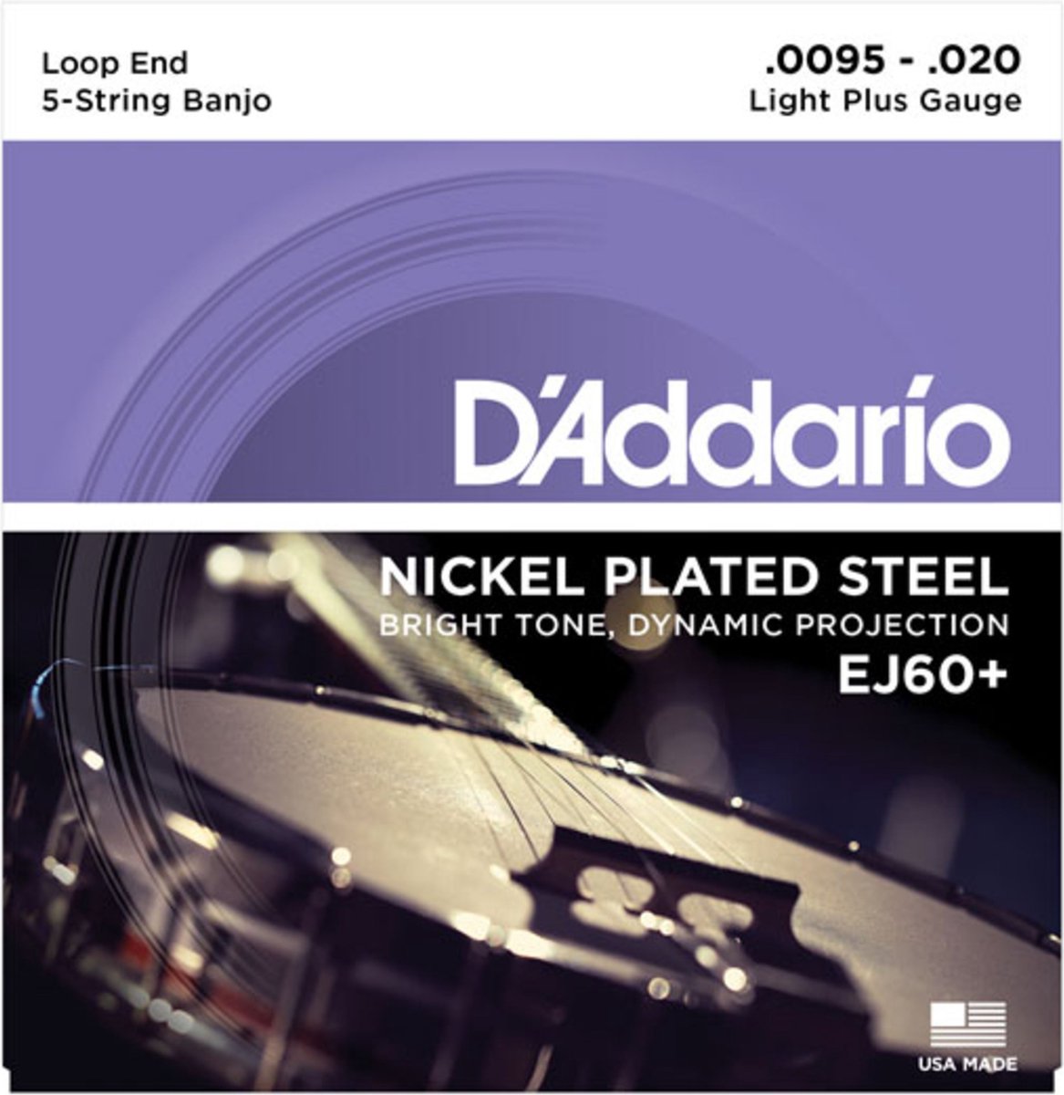 D'Addario Banjo snaren J60+ 09-20 5-String nikkel Loop End - Snaren