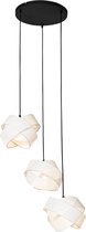 QAZQA cloth - Moderne Hanglamp - 3 lichts - Ø 55 cm - Wit - Woonkamer | Slaapkamer | Keuken