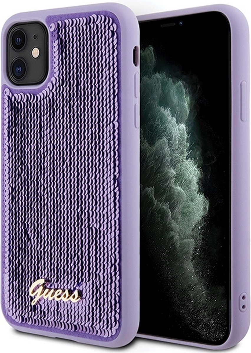 Guess Sequins Back Case - Geschikt voor Apple iPhone 11/XR (6.1") - Paars