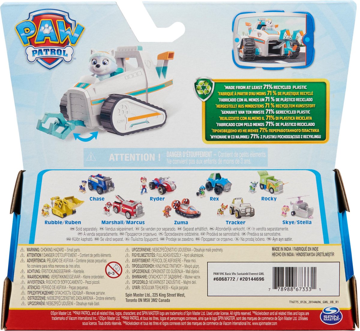 PAW Patrol - Everest's Sneeuwschuiver - speelgoedauto met speelfiguur - 71% gerecycled plastic - duurzaam speelgoed — afbeelding 6