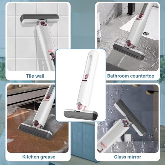 Mini Serpillère De Bureau Avec Essorage - Pour Surfaces Lisses, Carrelage, Voiture - Compacte - 14