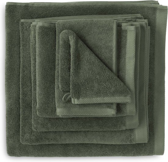 Heckett & Lane 2 stuks Premium Handdoek 50 cm x 100 cm Army Green