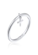 Elli Dames Ring Dames Stapel Basis Kruis Hanger in 925 Sterling Zilver