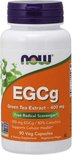 Witte fles met blauw deksel. Label 'EGCg Green Tea Extract - 400 mg'. Groene blaadjes en 'Non GMO Verified'.