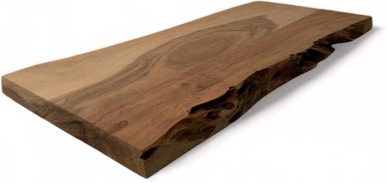 WinQ - Plank Acaciahout 60x25x2,5cm - Presenteerschaal hout- Schaal hout- Borrelplank hout- schaal voor kaarsen - onderbord voor kaarsen en olielampen