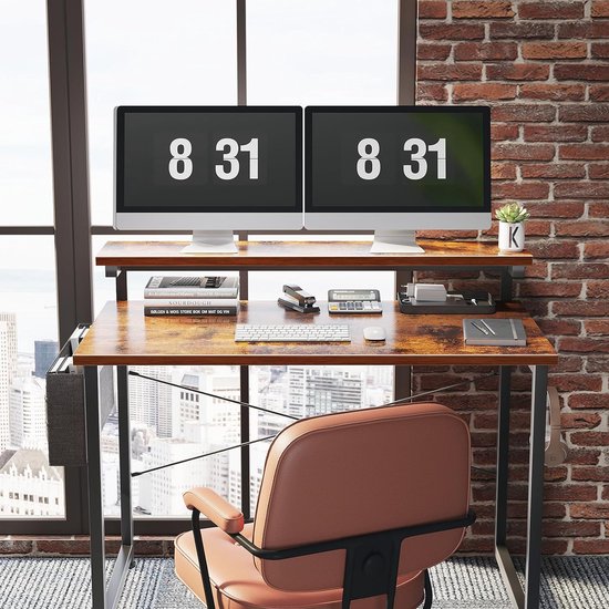 ODK Desk with Monitor Stand, Height Adjustable, Computer Desk with