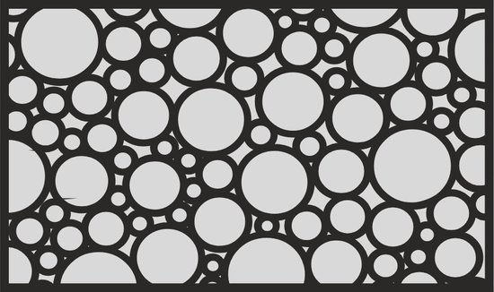 WandStaal - Circles - Silhouette - Metaalkunst - Zwart - 1000x593x2 Abstracte - Wanddecoratie - Muurdecoratie - Inclusief bevestigingsmateriaal